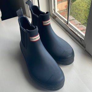 Hunter Navy Rain Booties